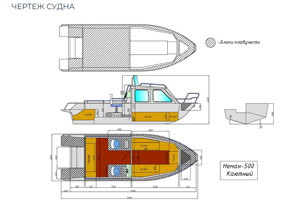 Алюминиевый катер Неман-500 (каютный) в Сергиевом Посаде