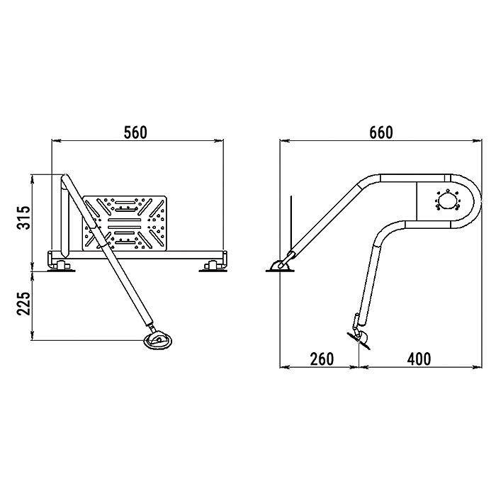 Стойка рулевая с креплением на баллон надувной лодки 25мм в Сергиевом Посаде