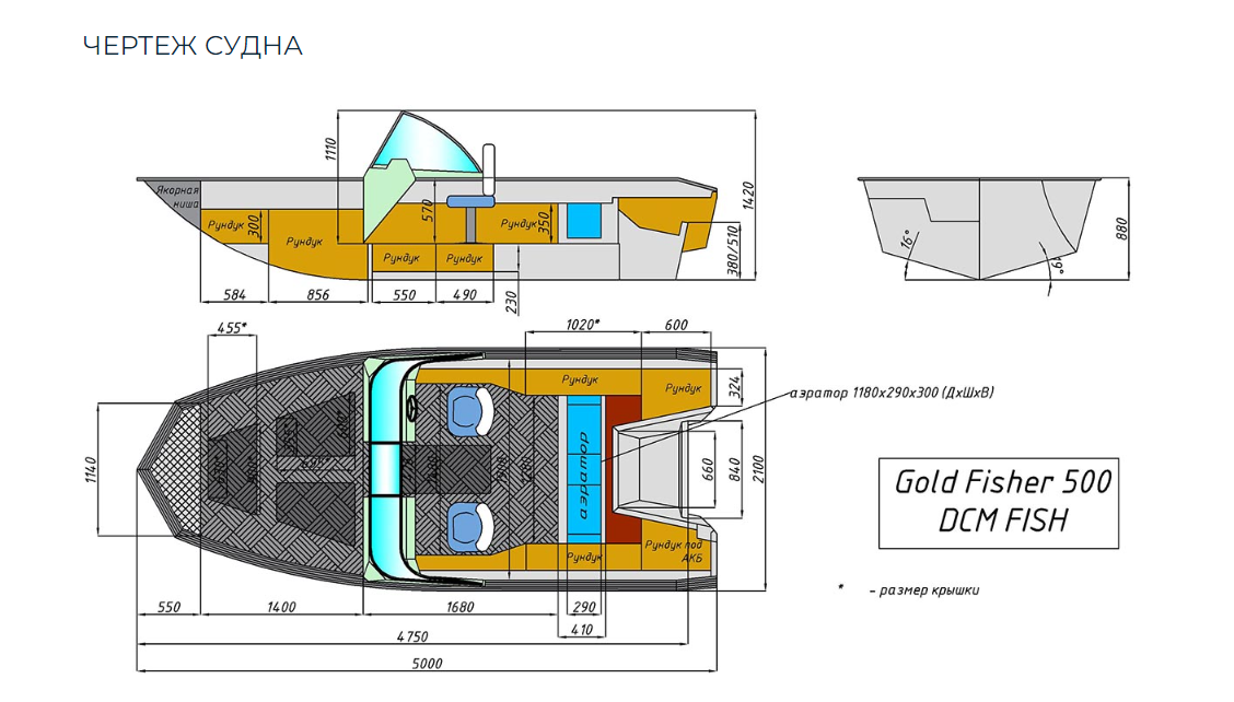 Алюминиевый катер Gold Fisher 500 DCM FISH в Сергиевом Посаде