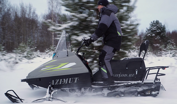 Миниснегоход Бурлак Азимут 20 л.с. , эл.запуск, реверс, тормоз гидравл, капот серый в Сергиевом Посаде