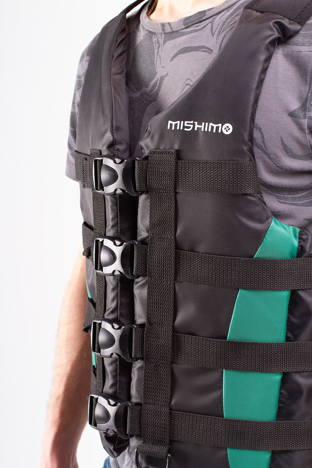 Жилет спасательный MISHIMO PRO Премиум качества Черно-зеленый в Сергиевом Посаде