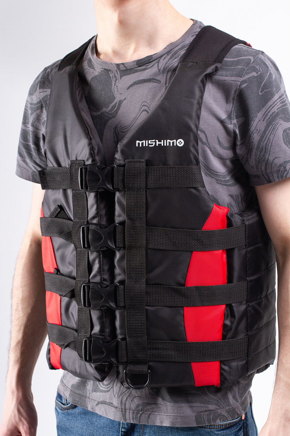 Жилет спасательный MISHIMO PRO Премиум качества Черно-красный в Сергиевом Посаде